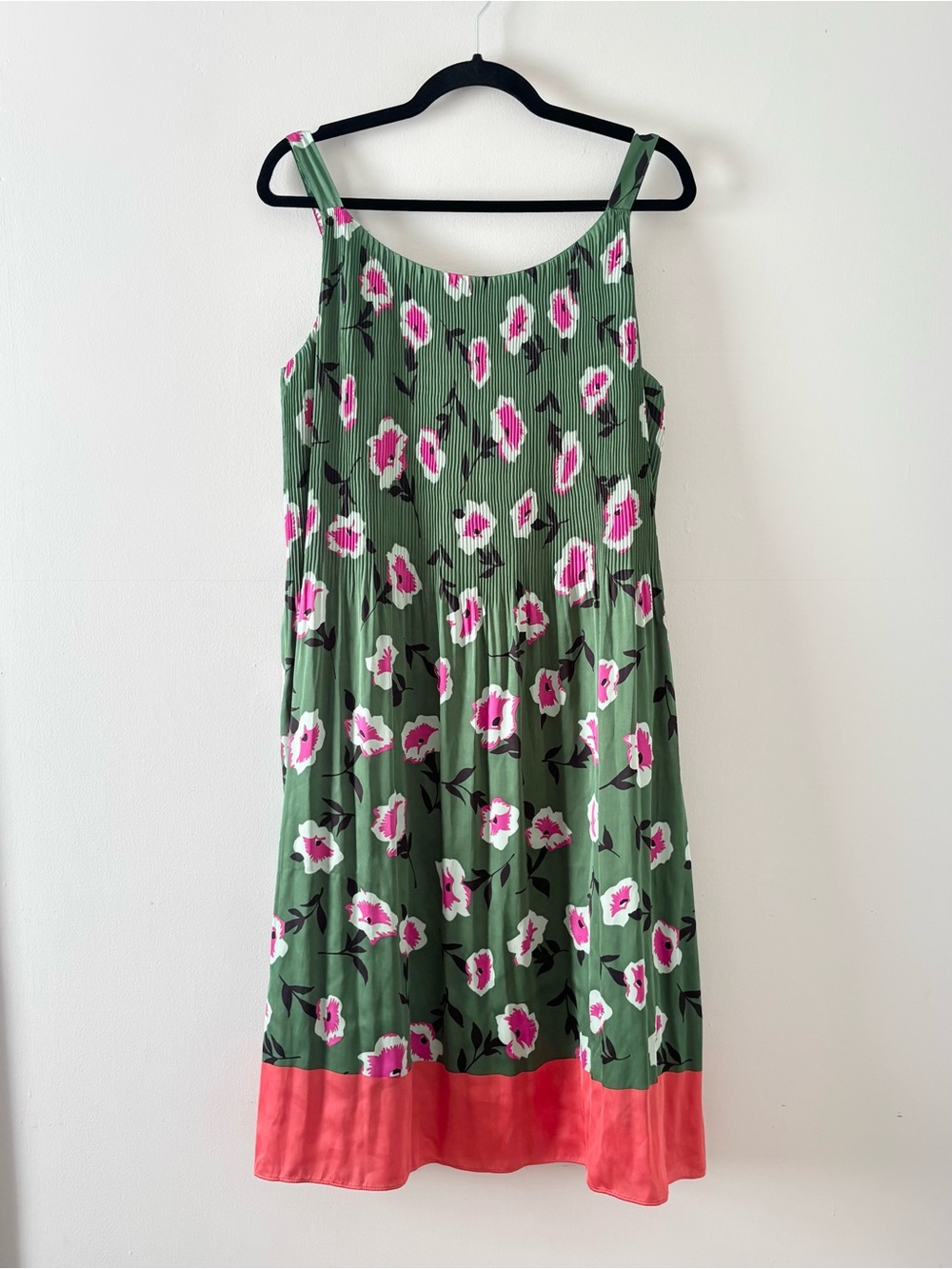 Anthropologie NWT Mireille Pleated Dress Midi Knee-Length Floral Print Green - Picture 7 of 7